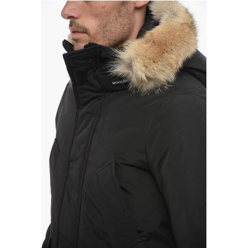 Cotton And Nylon Polar Down With Real Fur Jacket