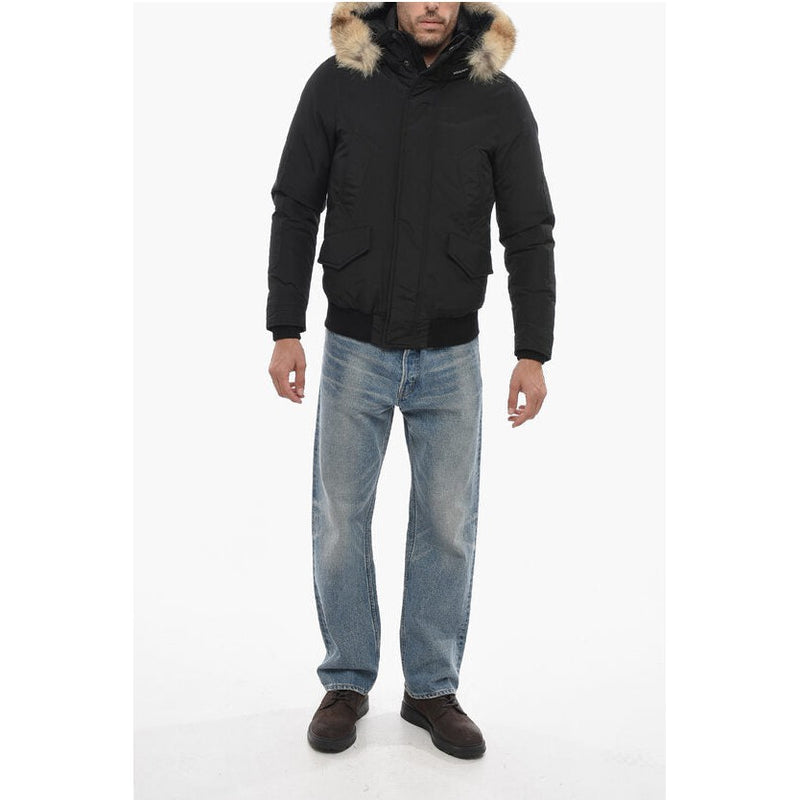 Cotton And Nylon Polar Down With Real Fur Jacket