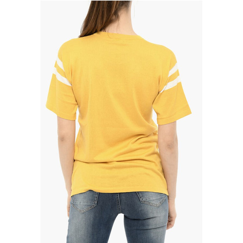 T-Shirt Cotton Crew-Neck With Contrasting Band