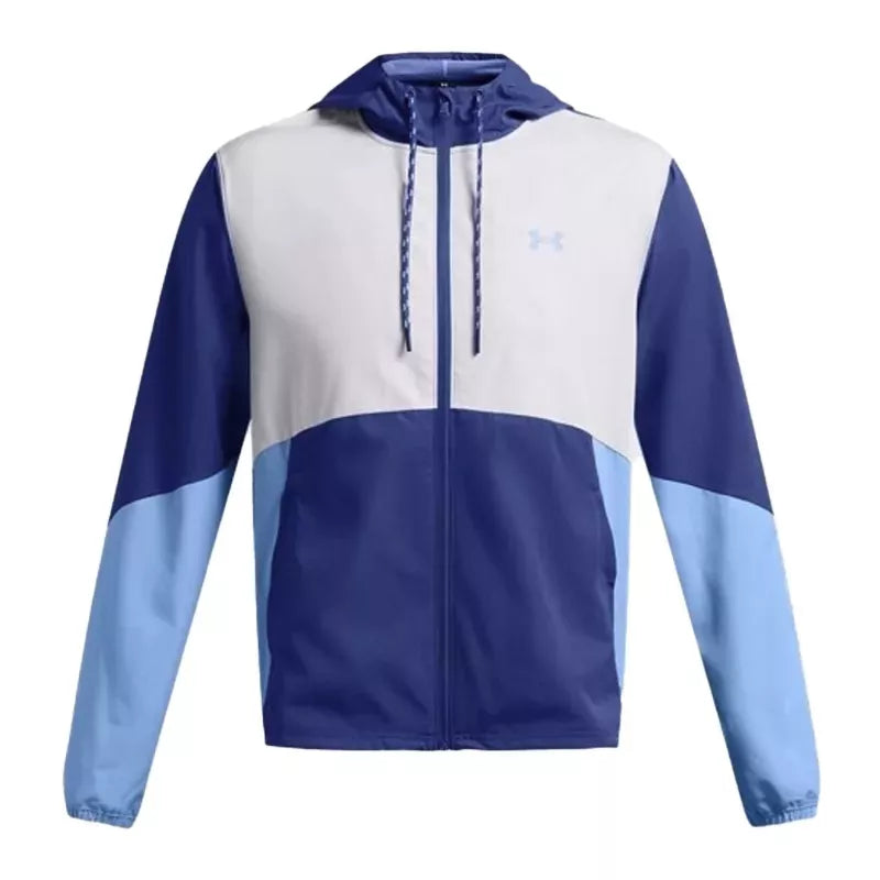Legacy Windbreak Hooded Windbreaker - Sky Blue, White. - Man