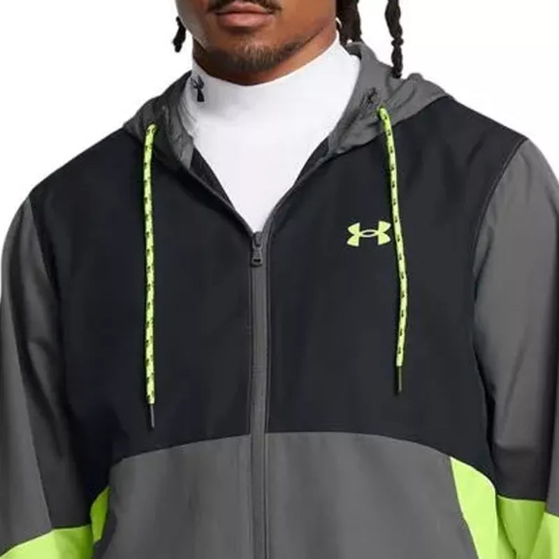 Coupe Vent À Capuche Legacy Windbreak - Gris Et Vert - Homme
