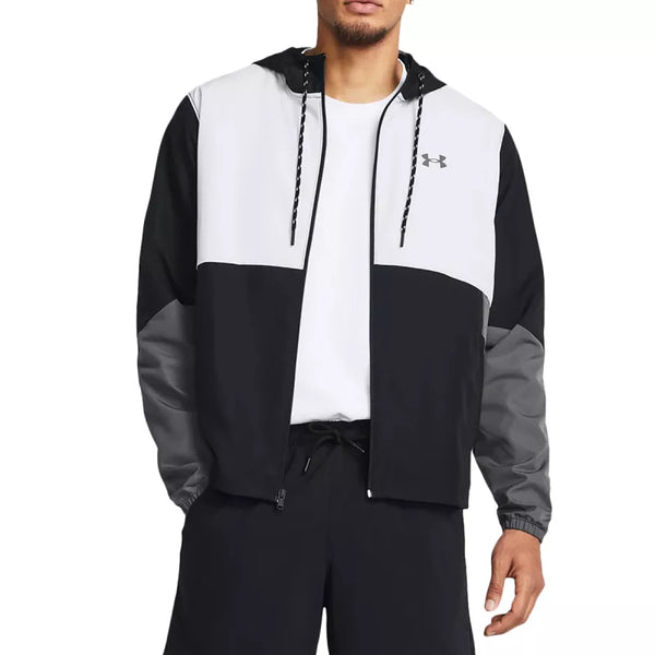 Giacca a Vento con Cappuccio Legacy Windbreak - Nero, Bianco, Grigio - Uomo