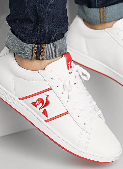 Le Coq Sportif - Baskets Courtclassic Sport - Blanc/Rouge - Homme