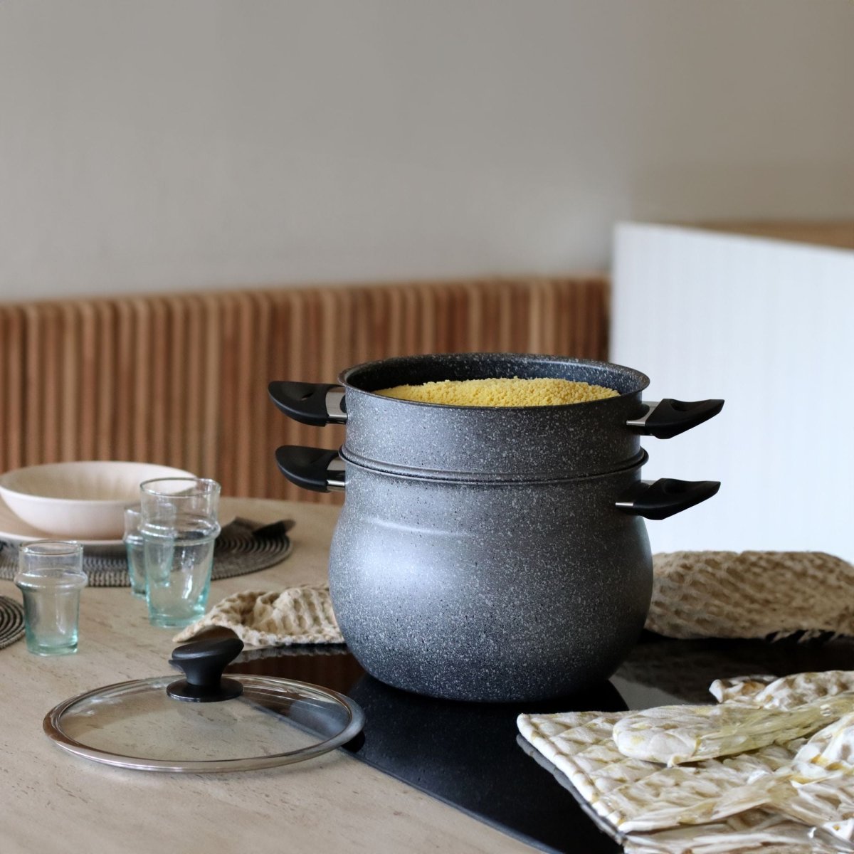 Cuscusera Con Tapa De Vidrio - 9 L