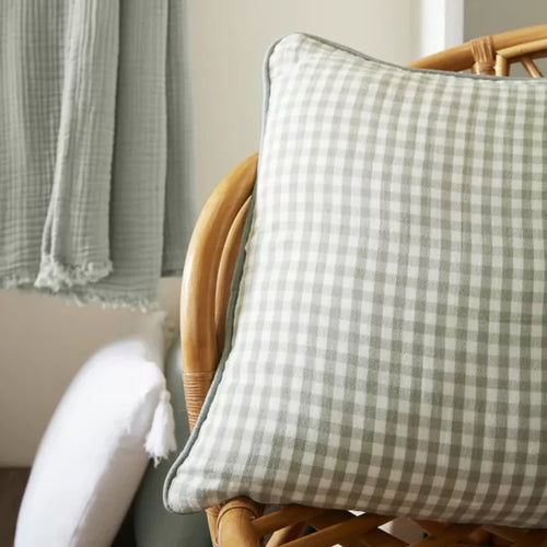 Coussin - Gaze De Coton - Vickie - Eucalyptus