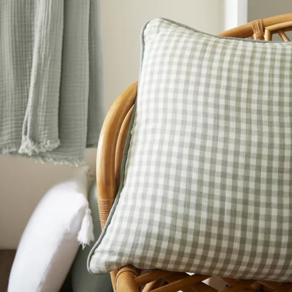 Coussin - Gaze De Coton - Vickie - Eucalyptus