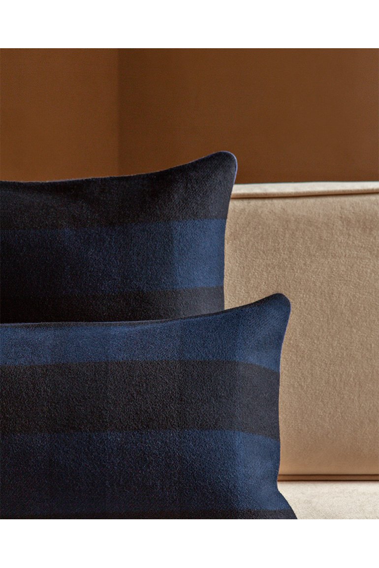 Coussin Grands Carreaux - Bleu / Noir