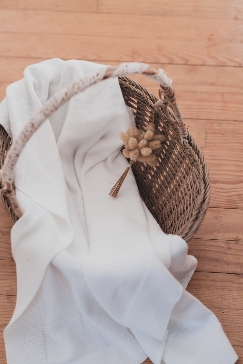 Couverture En Coton Petits Chats - Blanc