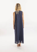 Vilebrequin - Robe Longue Encolure Brodée - Bleu Marine - Femme