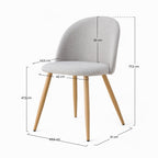 Cozy - Set of 2 Chairs in Light Taupe Heather Fabric and Metal Legs