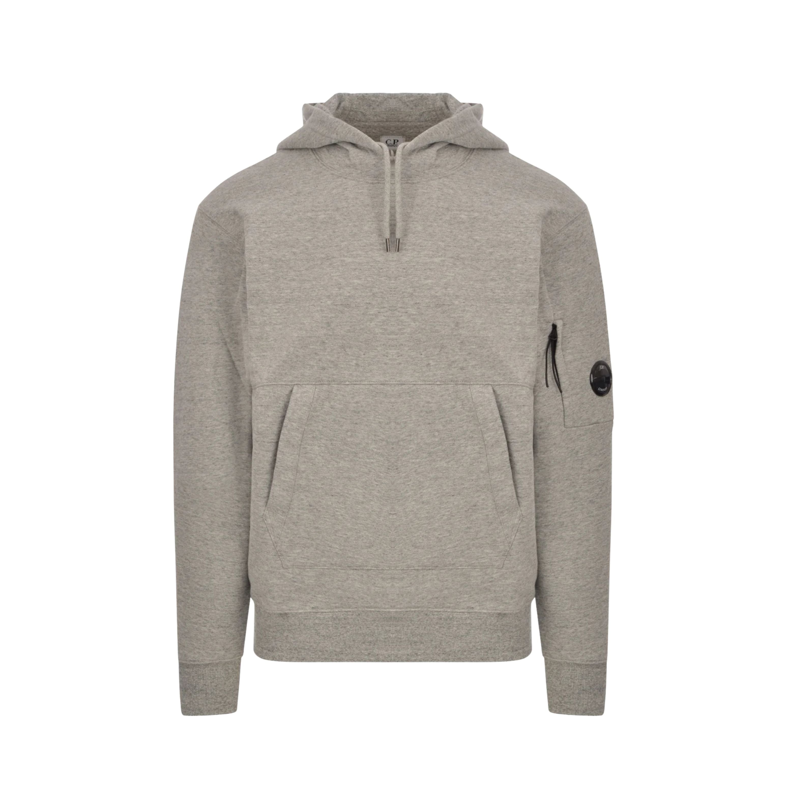 CP Company - Diagonal Fleece Lens Hoodie – Heather Gray
