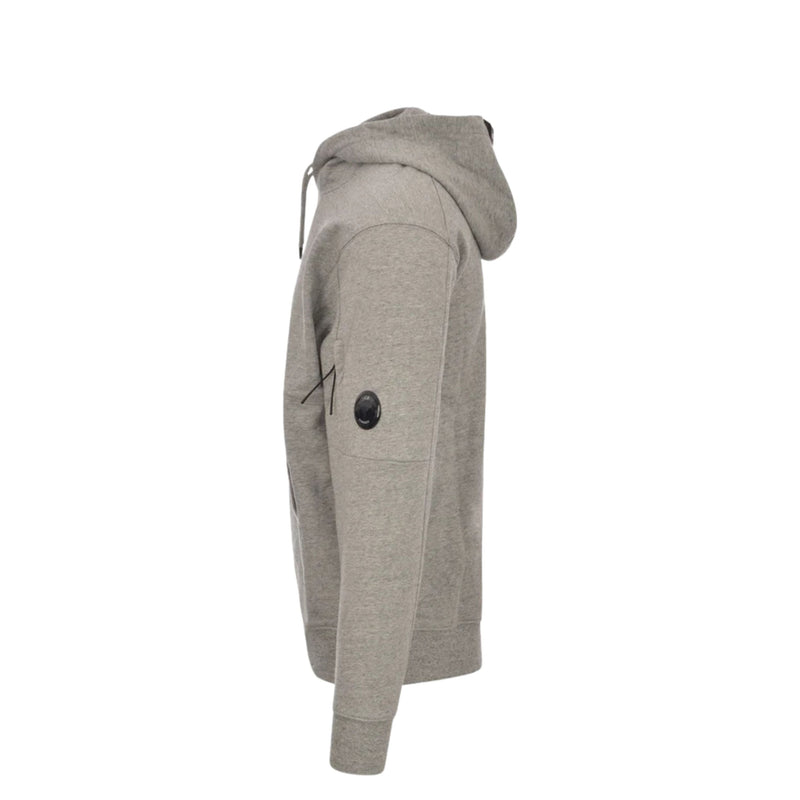 Sweat à Capuche Diagonal Fleece Lens – C.P. Company – Gris Chiné