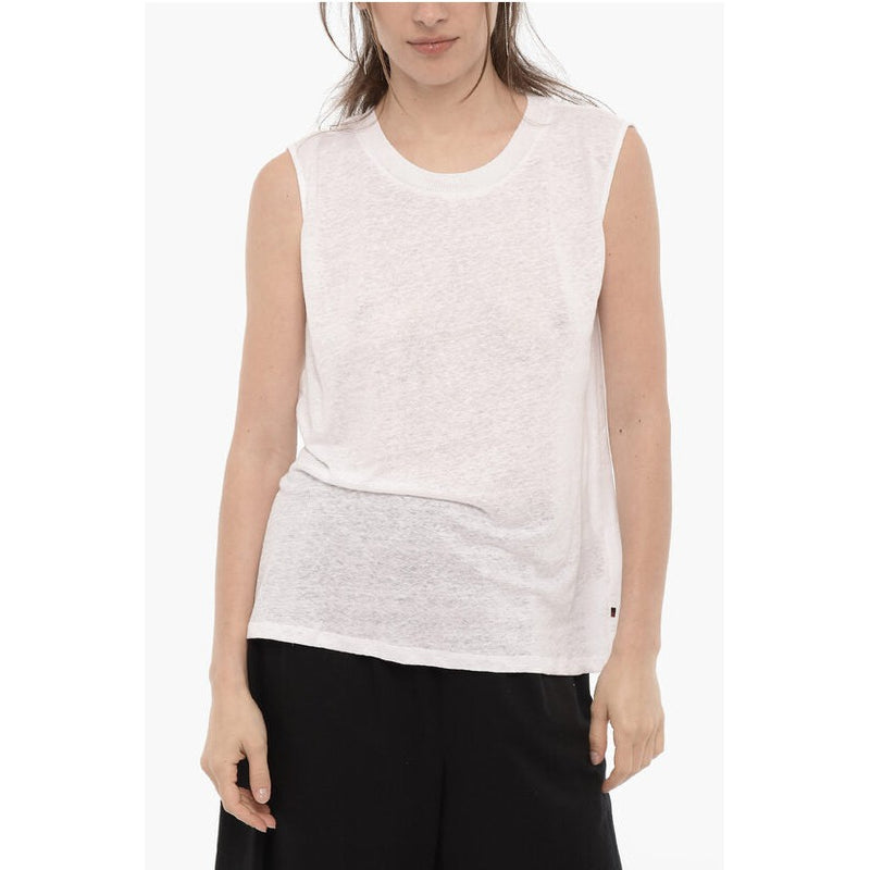 Top Crew-Neck Double Fabric Tank