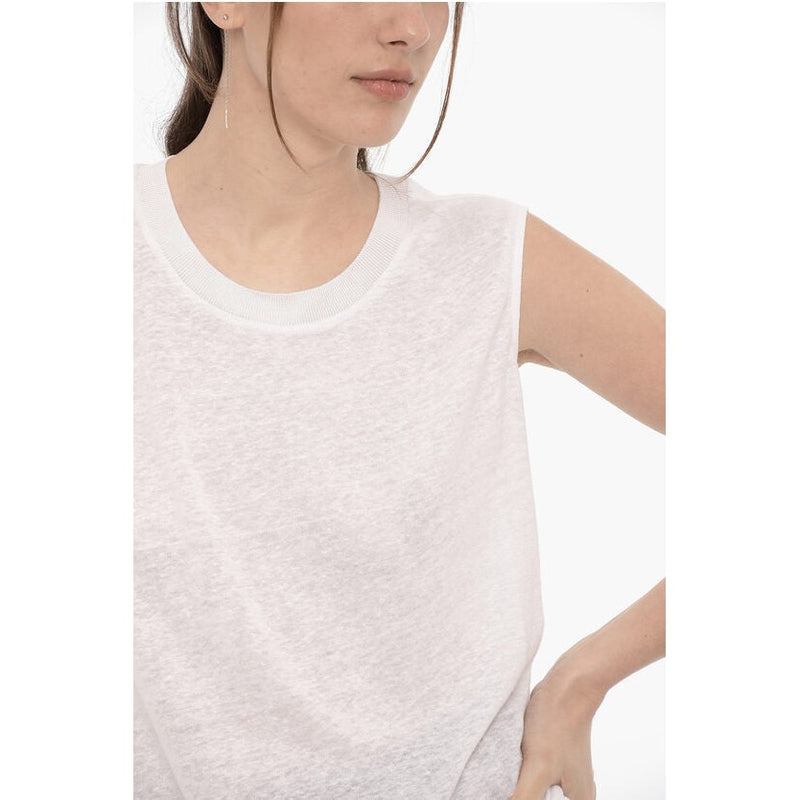 Top Crew-Neck Double Fabric Tank