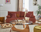 Cristal - 3-Seater Sofa Bed with Storage Compartment - Corduroy - Terracotta