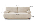 Cristal - 3-Seater Convertible Sofa with Storage Compartment - Corduroy - Dark Grey