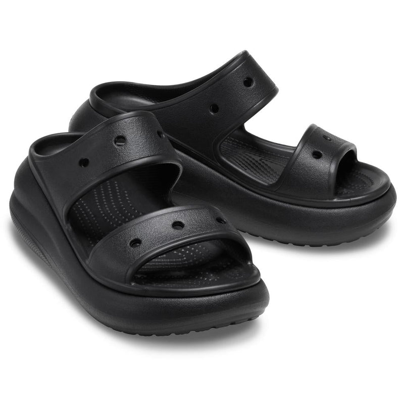 Crocs - Sandales Compensées Classic Crush - Noir