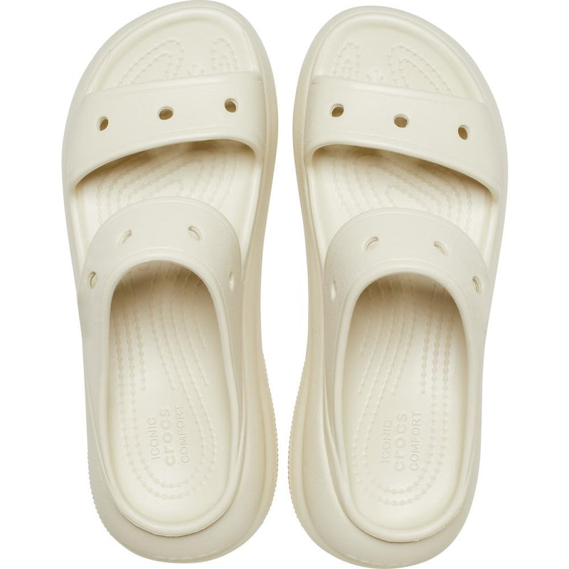 Crocs - Sandales Compensées Classic Crush - Blanc