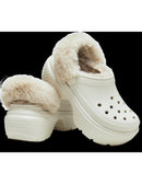 Crocs - Sabots Fourrés Stomp Lined Clog Stucco - Blanc - Femme