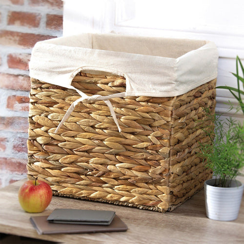 Cube De Rangement En Jacinthe D'Eau - Beige