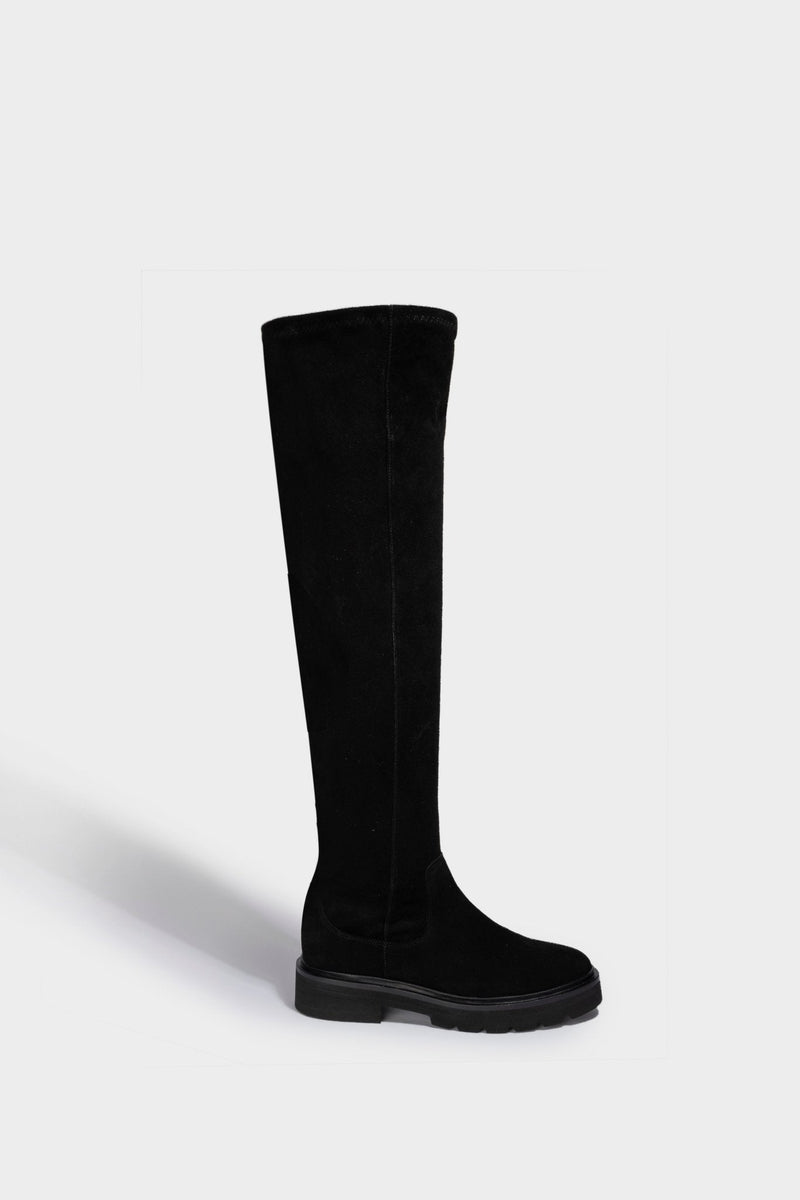 Anaki - Botas sobre la rodilla de gamuza Oulu - Negro