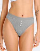 Culotte Menstruelle Côtelée Gris Chiné