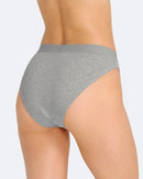 Culotte Menstruelle Côtelée Gris Chiné