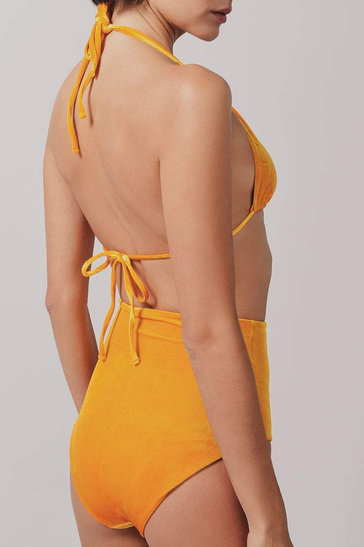 Culotte De Bain Taille Haute Hermosa - Yellow Velvet - Albertine