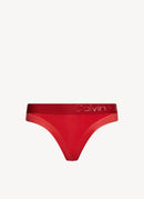 Calvin Klein - String Rouge Satiné - Rustic Red - Femme