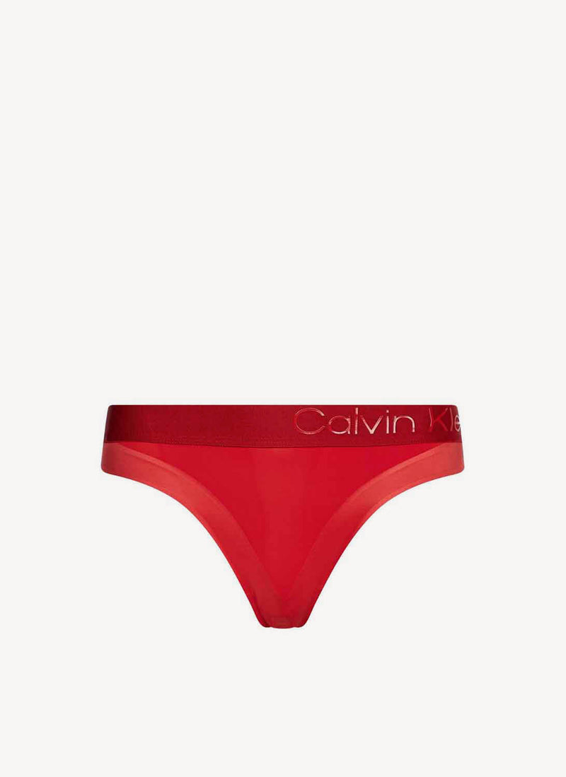 Calvin Klein - String Rouge Satiné - Rustic Red - Femme