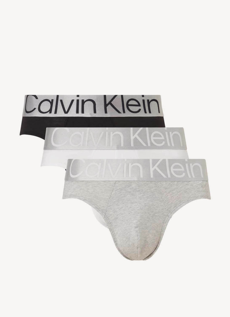 Calvin Klein - Lot De 3 Slips Steel Cotton - Nero Bianco Grigio - Femme