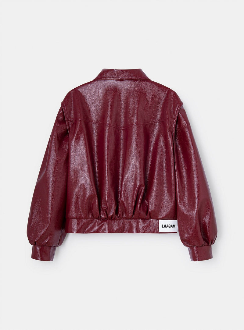 Nouvelle Collection - Cupido Faux Leather Bomber - Red