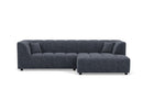 Curtis - Corner Sofa With Armrest - 4 Seater - Textured Fabric - Blue