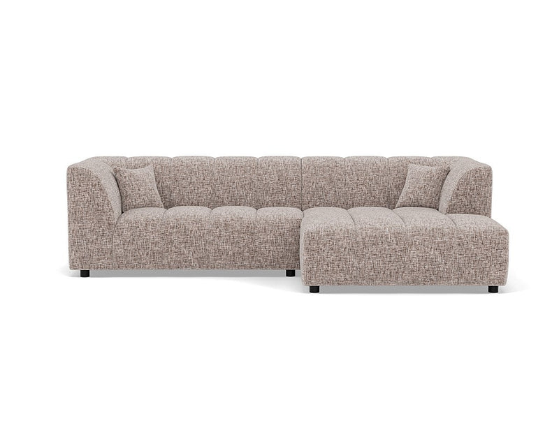Curtis - Corner Sofa With Armrest - 4 Seater - Textured Fabric - Taupe