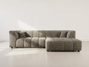 Curtis - Sofá esquinero con reposabrazos - 4 plazas - Tela texturizada - Verde oliva