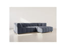 Curtis - Corner Sofa With Armrest - 4 Seater - Textured Fabric - Blue