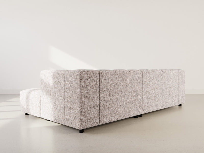 Curtis - Corner Sofa With Armrest - 4 Seater - Textured Fabric - Taupe