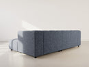 Curtis - Corner Sofa With Armrest - 4 Seater - Textured Fabric - Blue