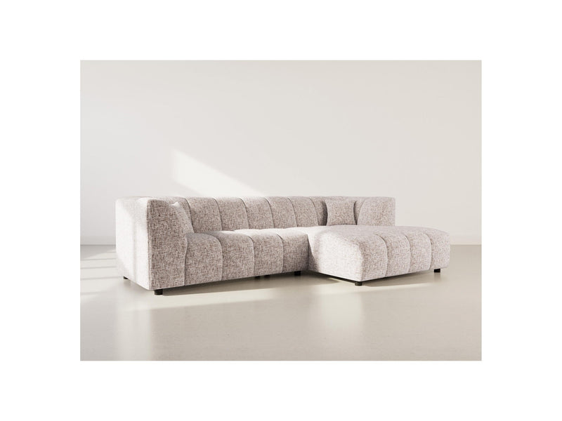 Curtis - Corner Sofa With Armrest - 4 Seater - Textured Fabric - Taupe
