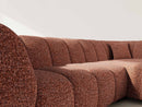 Curtis - Corner Sofa With Armrest - 4 Seater - Textured Fabric - Terracotta