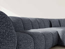 Curtis - Corner Sofa With Armrest - 4 Seater - Textured Fabric - Blue