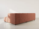 Curtis - Corner Sofa With Armrest - 4 Seater - Textured Fabric - Terracotta