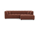 Curtis - Corner Sofa With Armrest - 4 Seater - Textured Fabric - Terracotta