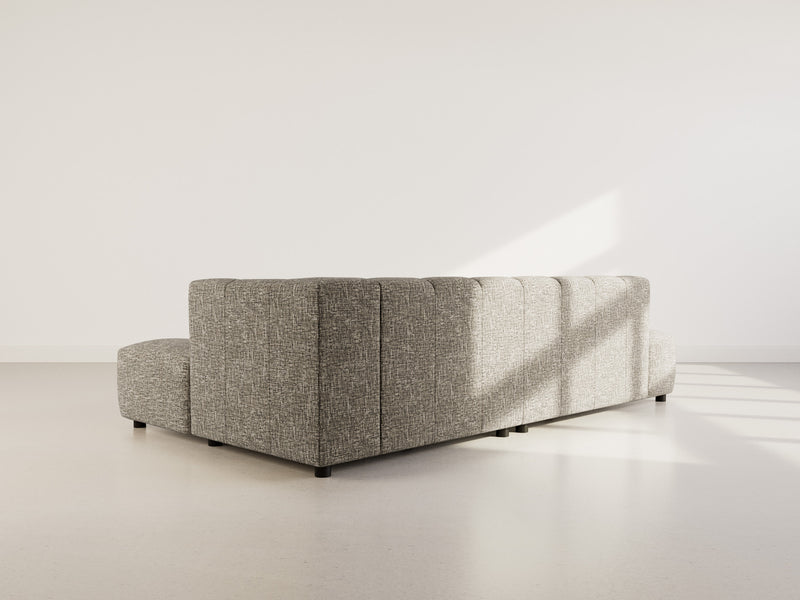 Curtis - Armless Corner Sofa - 4 Seater - Textured Fabric - Olive Green