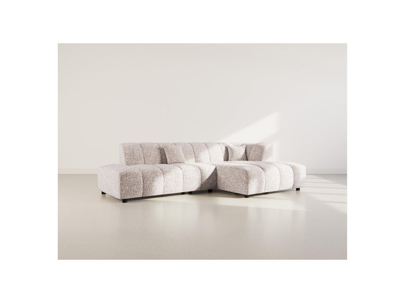 Curtis - Corner Sofa without Armrest - 4 Seater - Textured Fabric - Taupe