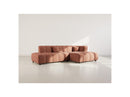 Curtis - Corner Sofa without Armrest - 4 Seater - Textured Fabric - Terracotta