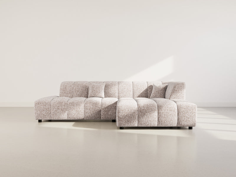 Curtis - Corner Sofa without Armrest - 4 Seater - Textured Fabric - Taupe