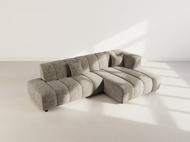 Curtis - Armless Corner Sofa - 4 Seater - Textured Fabric - Olive Green