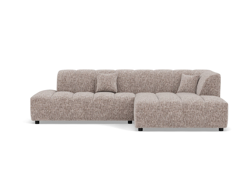 Curtis - Corner Sofa without Armrest - 4 Seater - Textured Fabric - Taupe