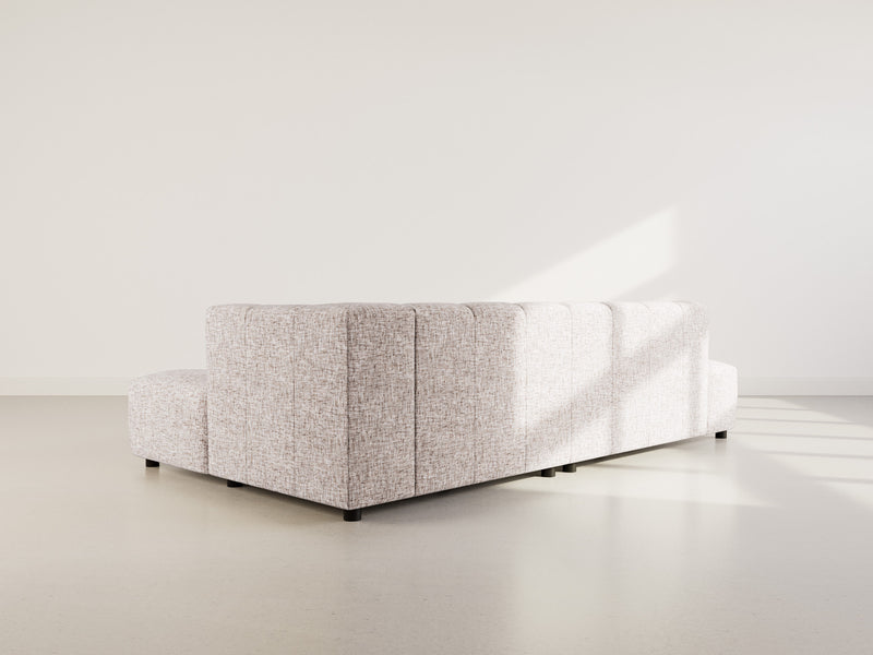 Curtis - Corner Sofa without Armrest - 4 Seater - Textured Fabric - Taupe